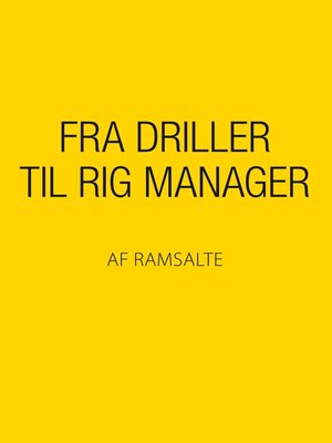 cover image of Fra driller til rig manager